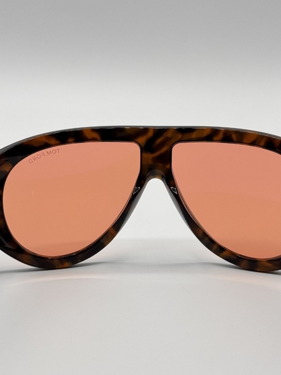 Pilot Sunglasses Bronson Unisex Black Frame Orange Red Lense Oversized Unbranded Bronson aviator sunglasses in brown - Tom Ford | Mytheresa main image 3